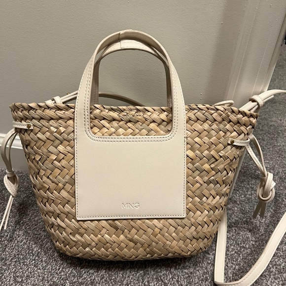 MANGO BASKET BAG WITH STUDS DETAIL - Ecru - Picture 2 of 4